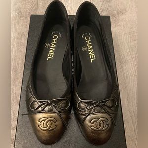 Chanel Quilted Ballerina Shoes / Ballet Flats Size 6.5